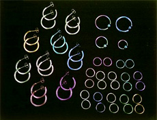 Colored titanium earrings